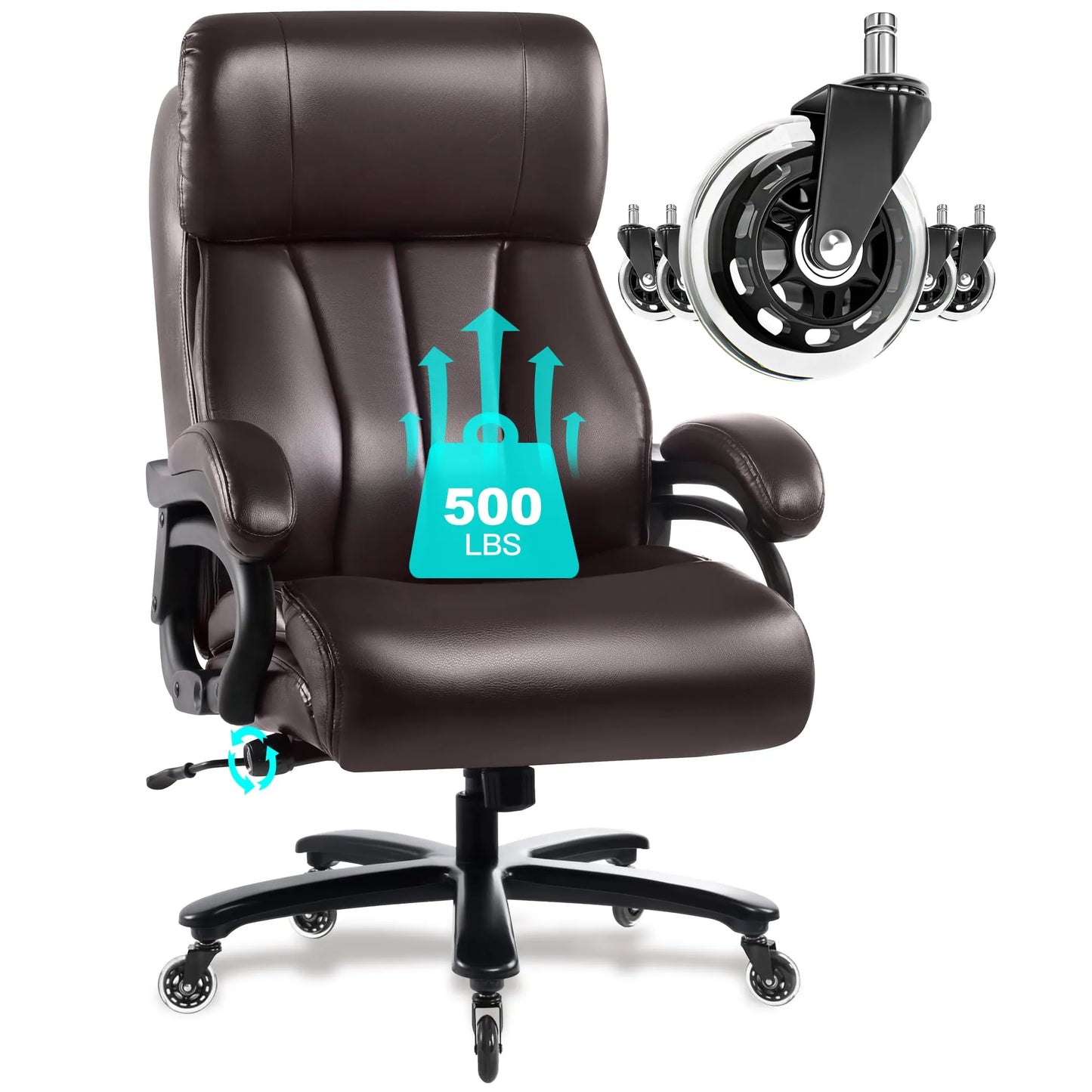 Big and Tall Office Chair 500lbs, Brown