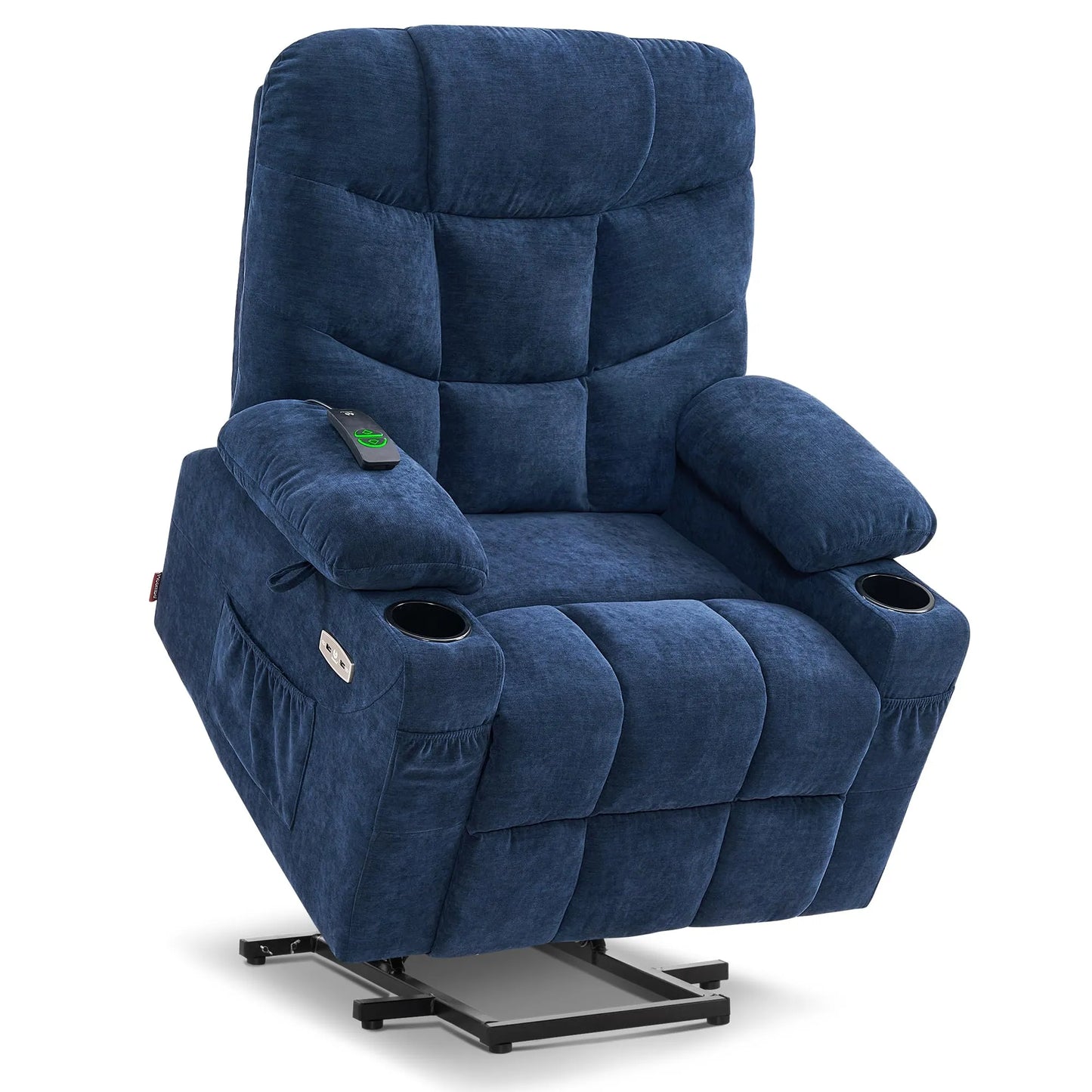 Regular Power Lift Recliner Chair with Extended Footrest for Elderly People, Blue