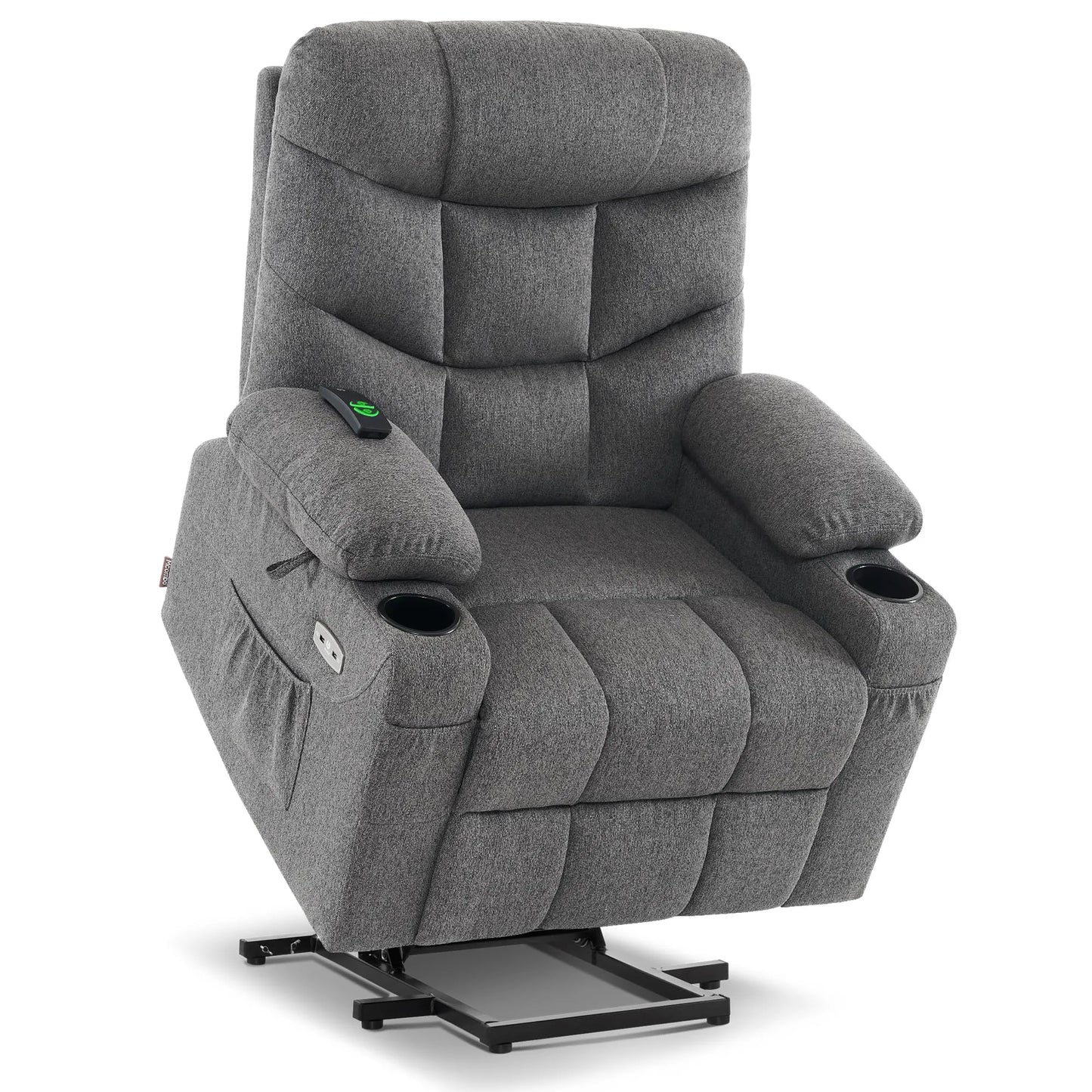 Regular Power Lift Recliner Chair with Extended Footrest for Elderly People, Dark Grey