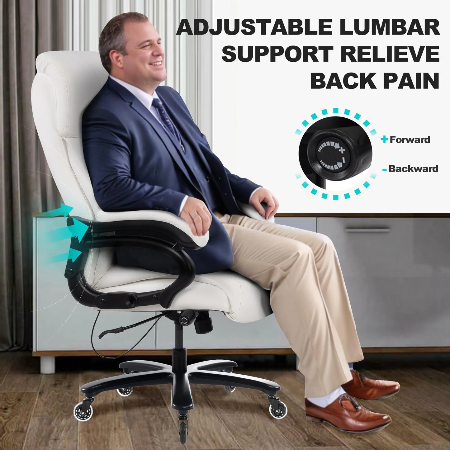 Big and Tall Office Chair 500lbs, Beigi