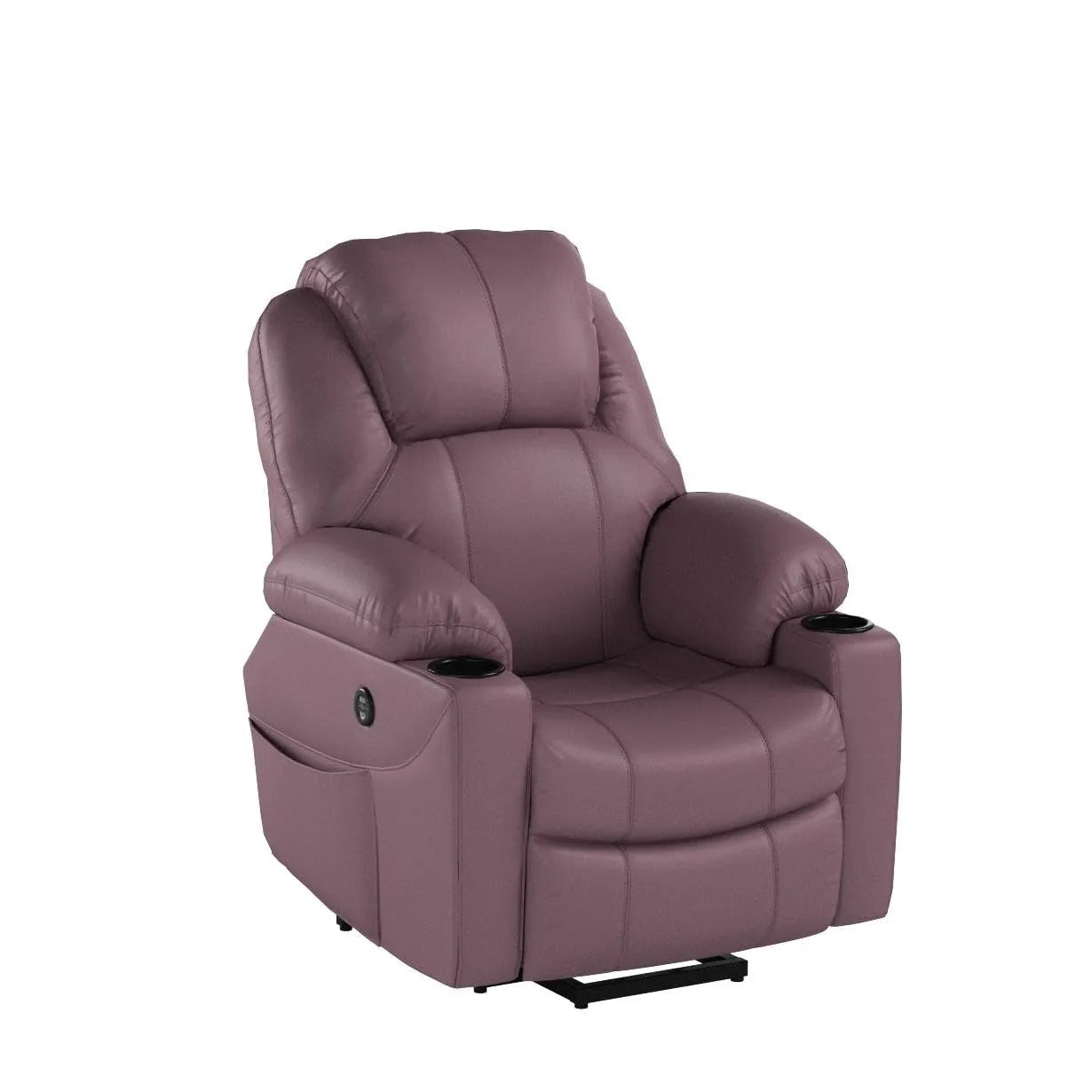 Electric Power Lift Recliner Chair Sofa with Massage and Heat for Elderly,Light Brown