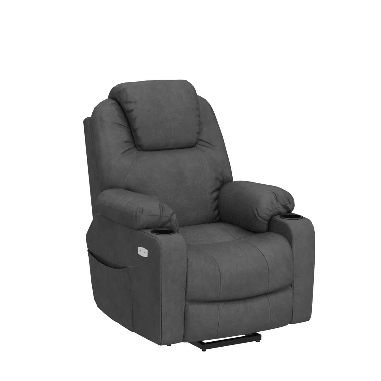 Electric Power Lift Recliner Chair Sofa with Massage and Heat for Elderly,Gray