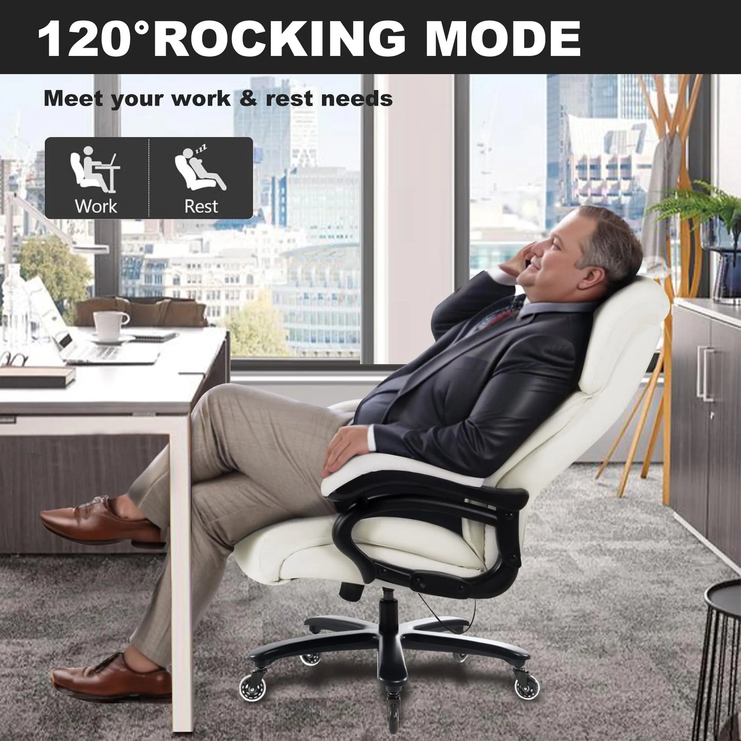 Big and Tall Office Chair 500lbs, Beigi