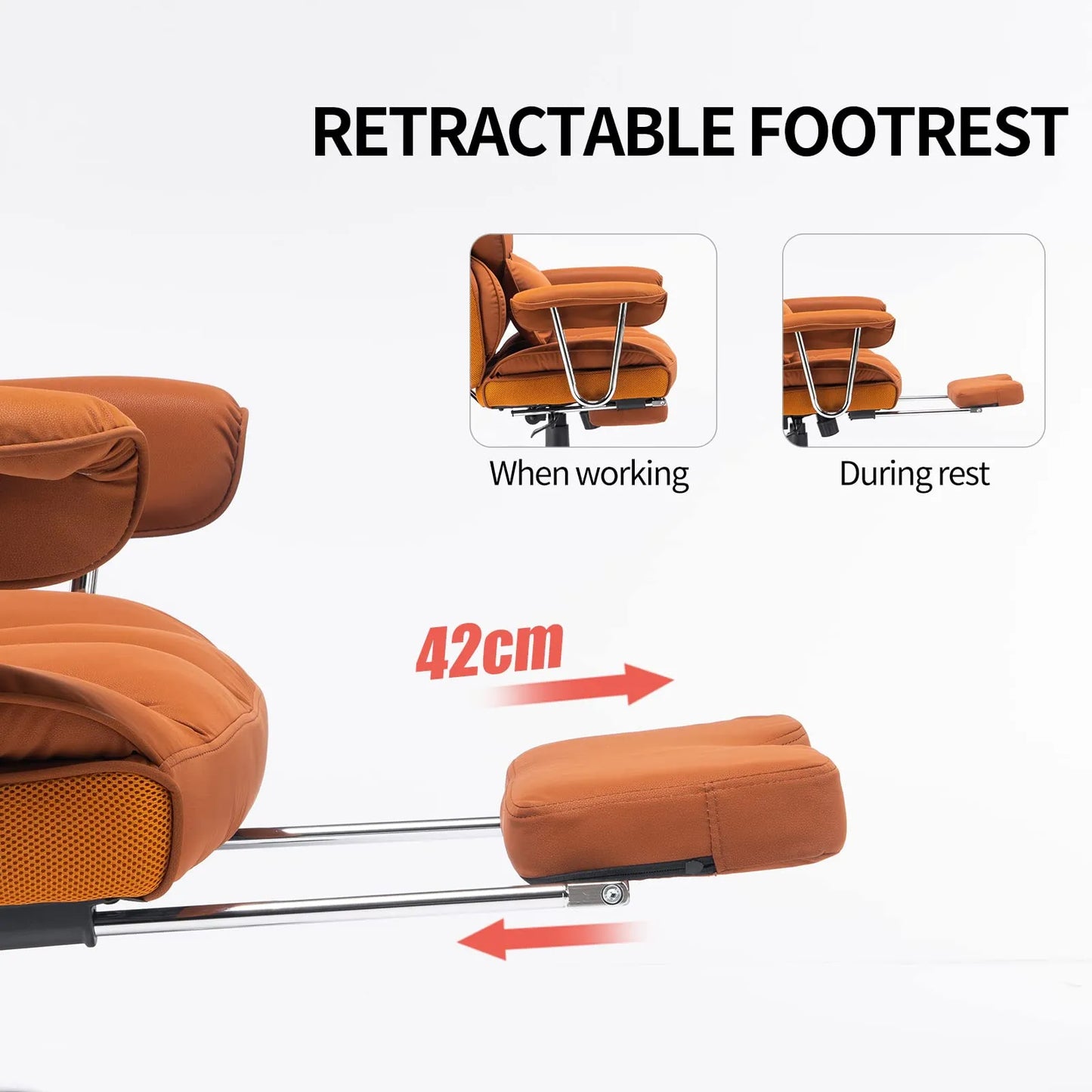Big and Tall Office Chair 400lbs, Orange