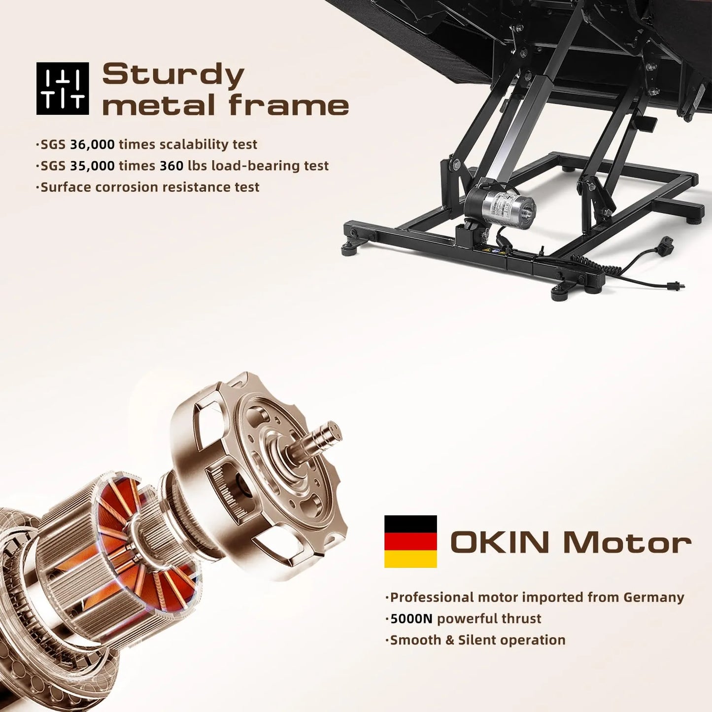 Large Power Lift Chairs Recliners for Elderly with Heated and Massage, Breathable Leather, USB-A and USB-C, Cup Holder, Side Pocket, Caramel