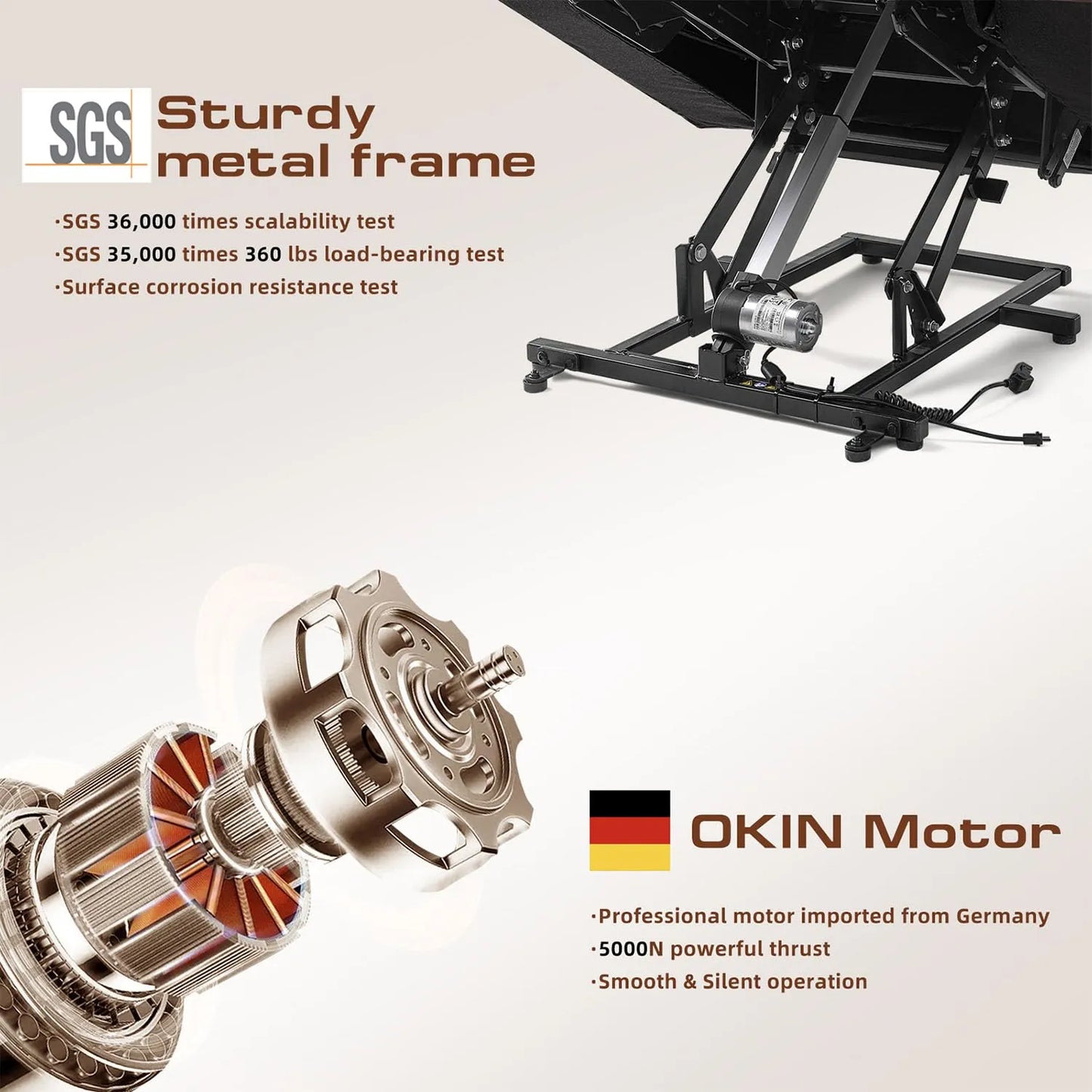 Large Power Lift Chairs Recliners for Elderly with Heated and Massage, Breathable Leather, USB-A and USB-C, Cup Holder, Side Pocket, Brown