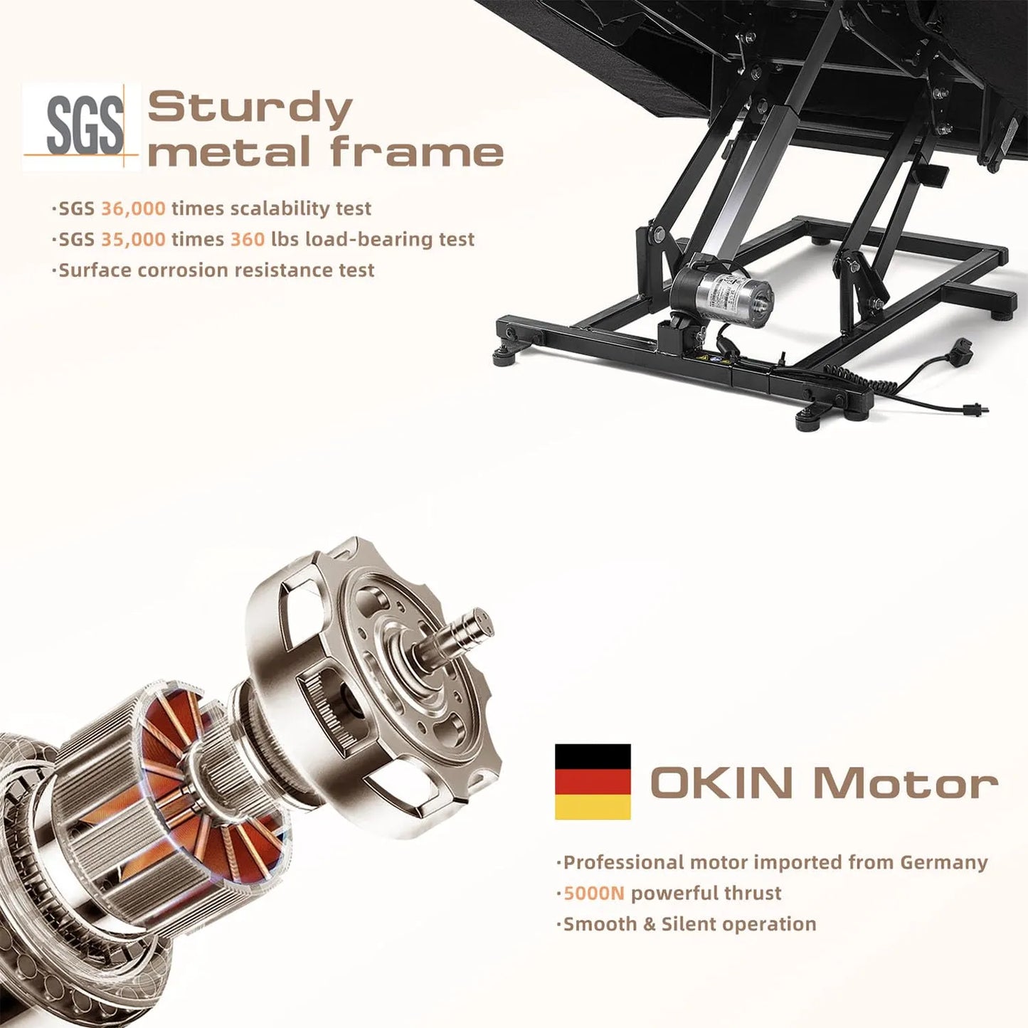 Large Power Lift Chairs Recliners for Elderly with Heated and Massage, Breathable Leather, USB-A and USB-C, Cup Holder, Side Pocket, Beigi