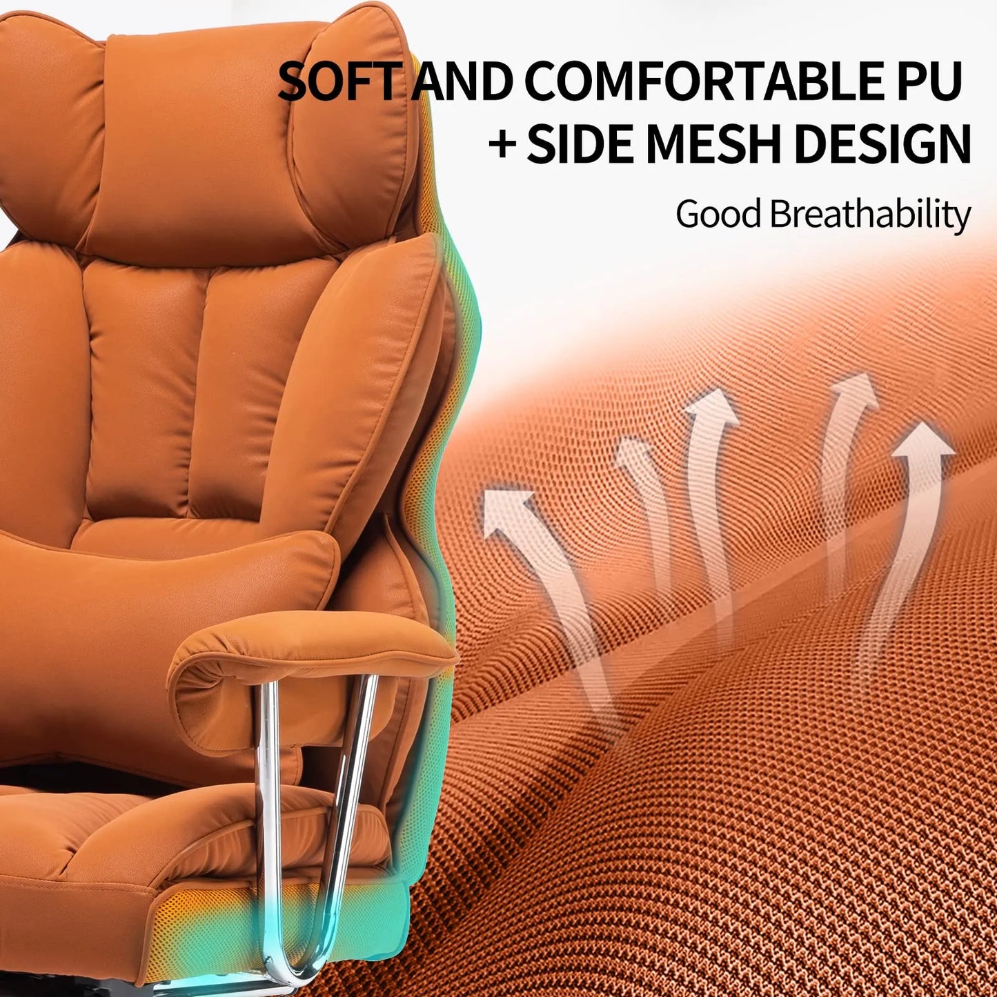 Big and Tall Office Chair 400lbs, Orange