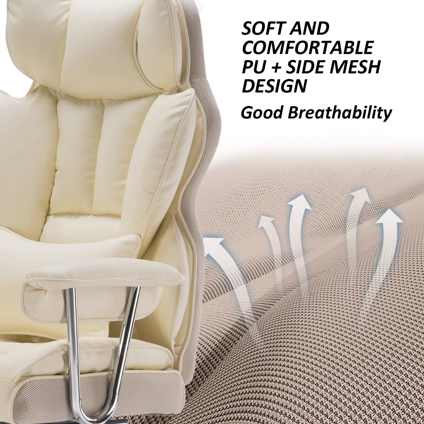 Big and Tall Office Chair 400lbs, Beigi