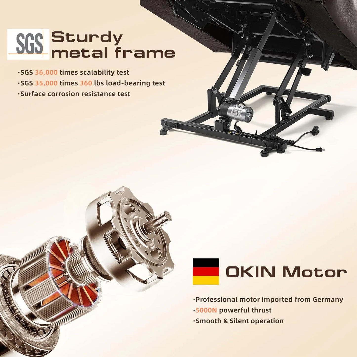 Large Power Lift Chairs Recliners for Elderly with Heated and Massage, Breathable Leather, USB-A and USB-C, Cup Holder, Side Pocket, Dark Brown