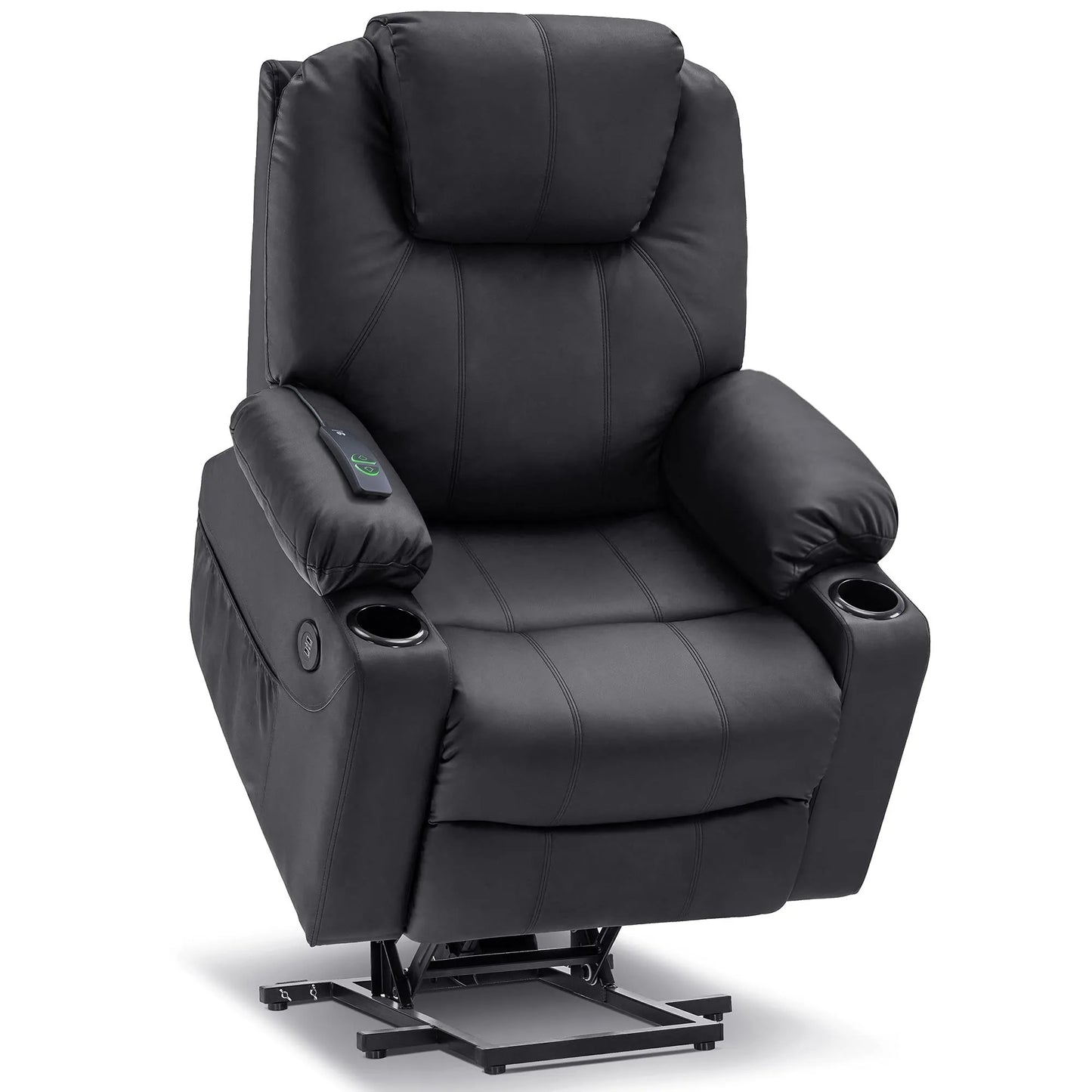 Electric Power Lift Recliner Chair Sofa with Massage and Heat for Elderly，Black