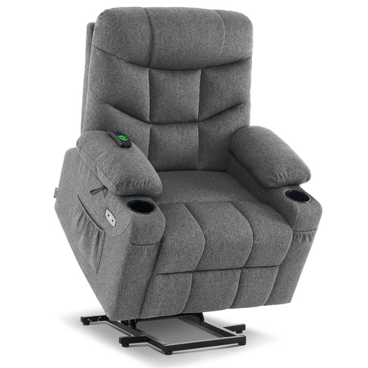 Regular Power Lift Recliner Chair with Extended Footrest for Elderly People, Dark Grey