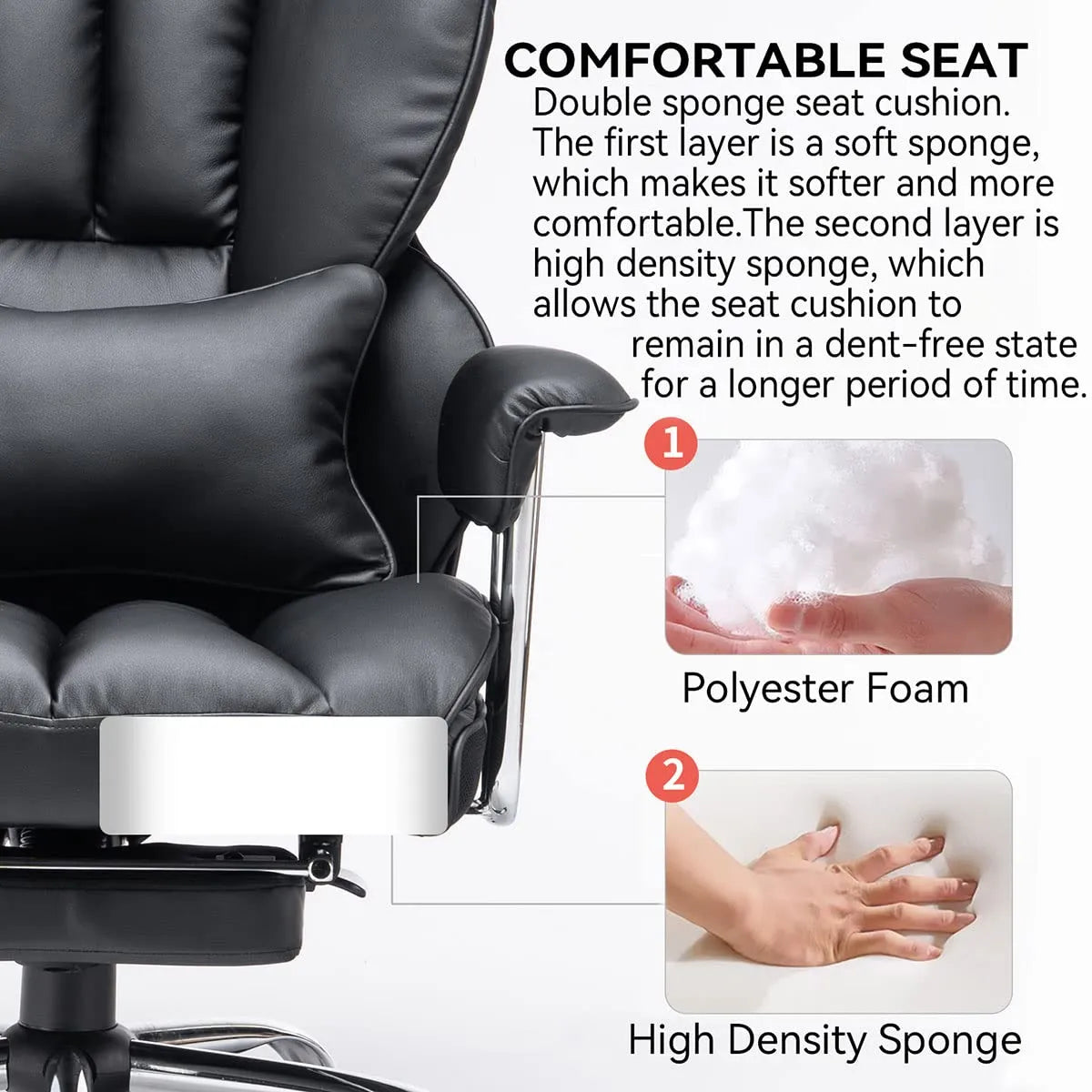 Big and Tall Office Chair 400lbs, Black